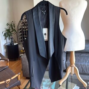 NWT Eileen Fisher black tuxedo vest (size Large)